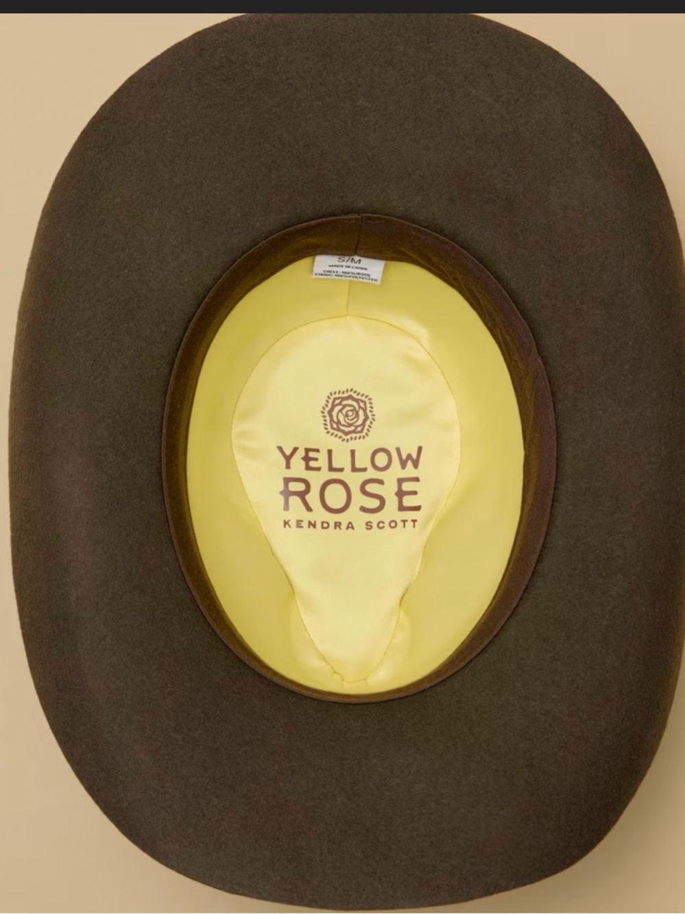 NWOT Kendra Scott yellow rose cowboy hat sz s/m adjustable w suede ring tie $250 - Picture 3 of 7